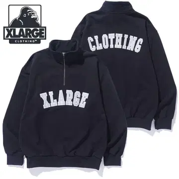 XLARGE 하프 지퍼 네이비