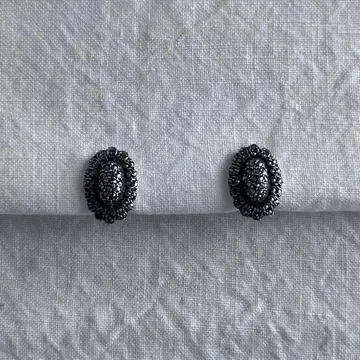 영국 빈티지 실버 마카사이트 귀찌