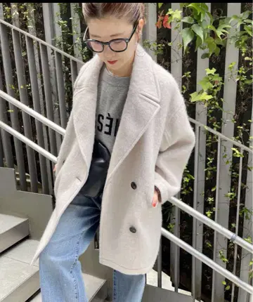 택 포함 새상품 Spick & Span 미들 샤기 코트 36