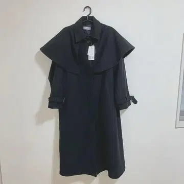 sakishima Tokyo 페이크 울 트렌치코트 롱 코트 블랙