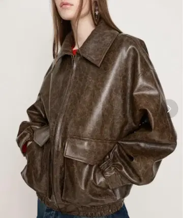 FAUX LEATHER ZIP UP 블루종 SLY 가죽 자켓