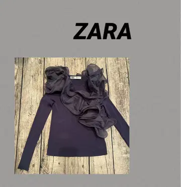 새상품급 ZARA 자라 오간자 프릴 긴팔 상의 M