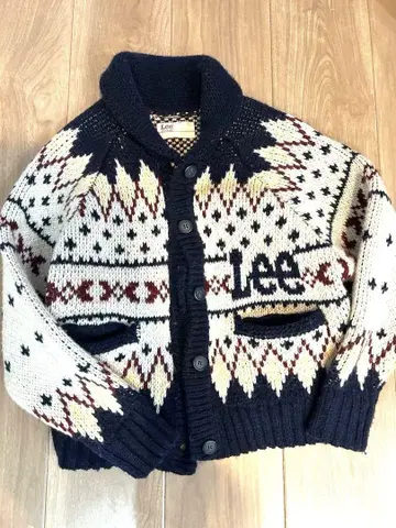Lee 아가일 무늬 니트 가디건 프리 사이즈