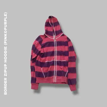 BORDER ZIPUP HOODIE (PINK&PURPLE) 3032T