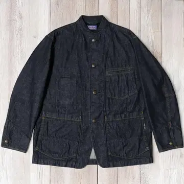 미사용급 BLUE BLUE 블루블루 데님 커버올 다크 네이비 아메카지