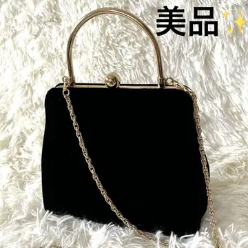 새상품급 블랙 벨벳 파티 백 체인 스트랩 가마구치 결혼식