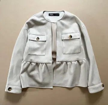 ZARA 페이크 스웨이드 페플럼 자켓
