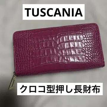 TUSCANIA ITALY 장지갑 악어 엠보싱 핑크