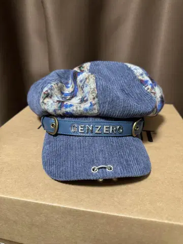 공식 매장 구매 GENZERO 헌팅 캡 파랑 체크 무늬