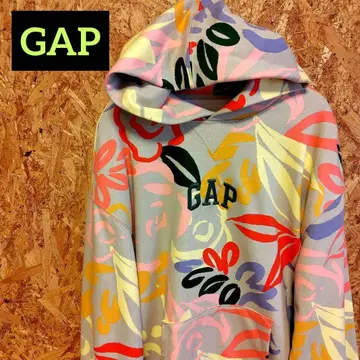 [ GAP ] 프렌치 테리 플로럴 프린트 풀오버 후드티 꽃무늬 올 패턴