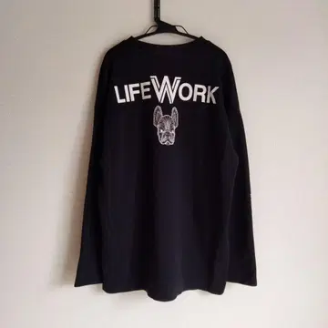 새상품급 lifework 맨투맨 롱t 강아지 프렌치 불독 한국 라이프워크