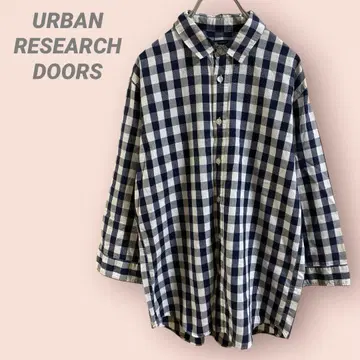URBAN RESEARCH DOORS 긴팔 셔츠 깅엄 체크 7부 소매 M