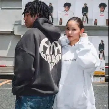 hth 하트 로고 후드티 그레이 흑먹색