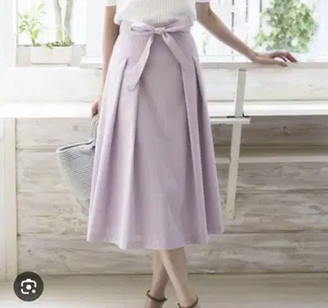 아나이 린넨 혼방 스트레치 플레어 스커트 38 핑크