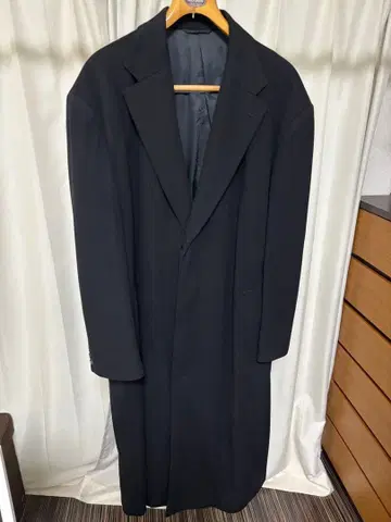 BELLUMORE 블랙 캐시미어 100 롱 코트