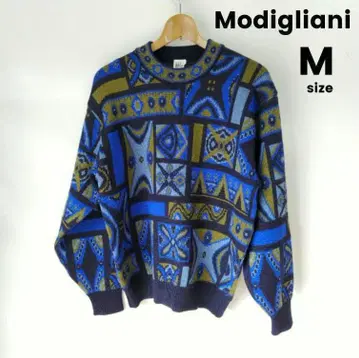 Modigliani 니트 스웨터 레트로 구제 의류 (M)b49