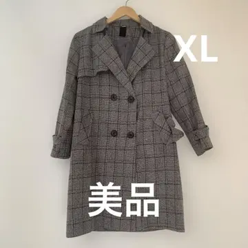 여성용 트렌치코트 체크 무늬 새상품급 XL