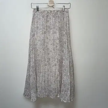 어스 뮤직 앤 이콜로지 롱 플리츠 스커트 베이지 꽃무늬