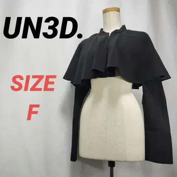 UN3D. 아웃리드 슬리브 도킹 케이프 블라우스 블랙 F