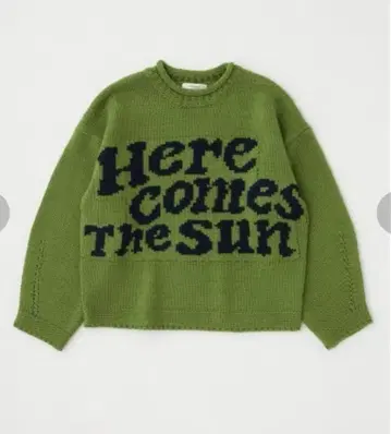 택 포함 미착용 MOUSSY LETTERED 스웨터 그린