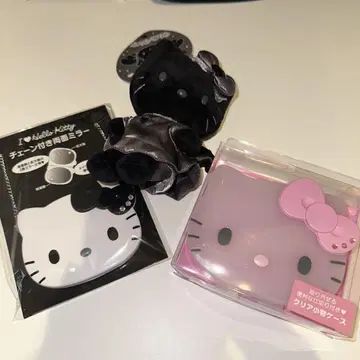 미개봉 새상품 Hello Kitty 클리어 잡화 케이스 인형 키링 3세트