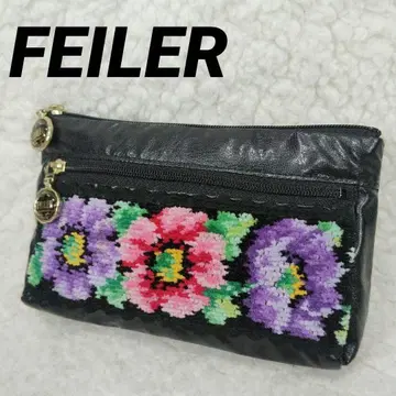 FEILER 페이러 미니 파우치 꽃무늬 로고 지퍼 슈니르 메이크업 파우치