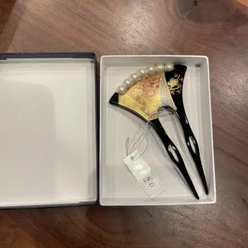 금 마키에 펄 바치형 헤어콤 [ 꿈 장식 ]