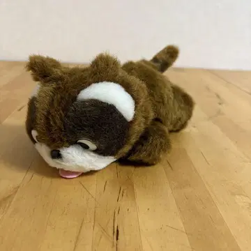 너구리 봉제 인형 누워있는 레트로 (n