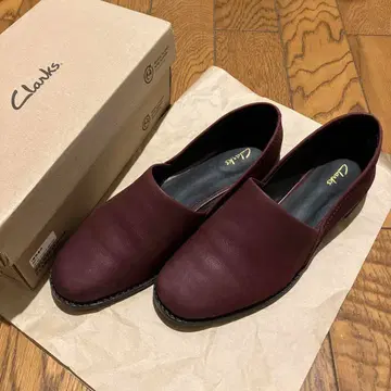 Clarks 버건디 플랫슈즈 UK4 23cm 새상품급