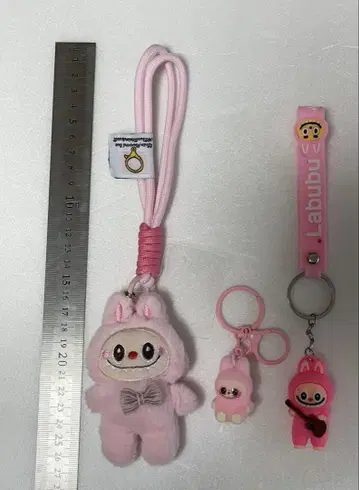 Labubu(라부부) 봉제 인형 키링 라부부 3체 세트