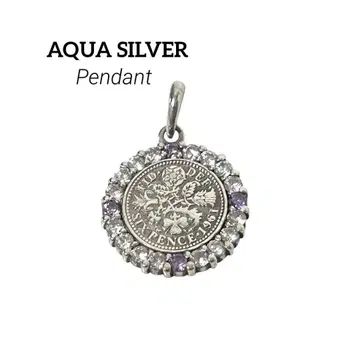 AQUA SILVER 아쿠아 실버 식스펜스 코인 펜던트