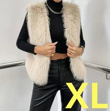 세련된 G 퍼 베스트 베이지 XL 레이어드 가을/겨울 멋짐
