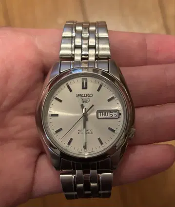 SEIKO 자동 와인딩 시계 실버 뒷면 투명