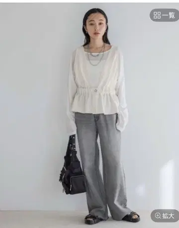 JEANASIS 체크 자카드 페플럼 베스트