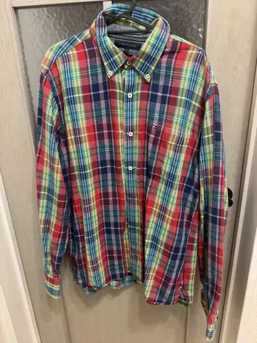 TOMMY HILFIGER 컬러풀 체크 셔츠 XXL