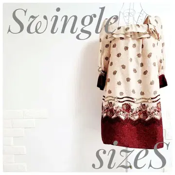 미사용 새상품 Swingle 스윙 실루엣 미키 원피스 일본제
