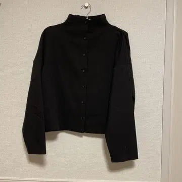 블랙 스탠드 카라 셔츠