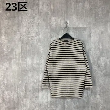 [ 23구 ] 울 캐시미어 보트넥 니트 풀오버 보더 니트 38