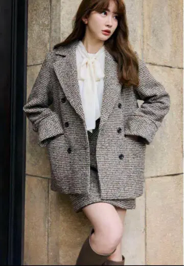 Hemingway 체크 트위드 재킷