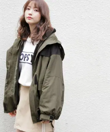 Heather 3WAY 플리스 후드티 마운틴 파카 카키