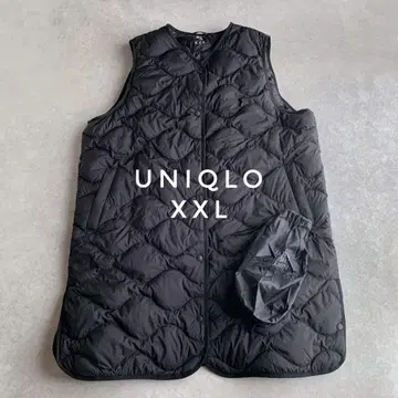 새상품급 UNIQLO 울트라 라이트 다운 롱 베스트 XXL 블랙
