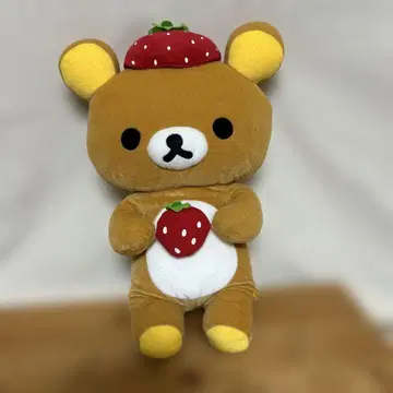 딸기 모자 리락쿠마 봉제 인형 높이 46cm