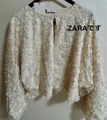 ZARA M 사이즈, 비즈 장식 가디건