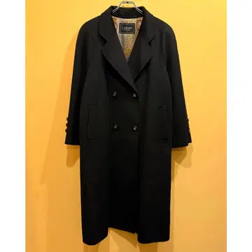 캐시미어 100% cremona 더블 브레스트 코트 블랙 S