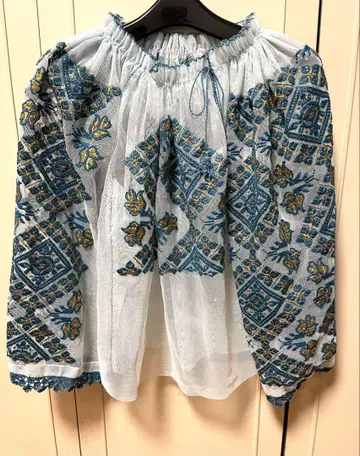 빈티지 동유럽 자수 긴팔 블라우스 민족 의상