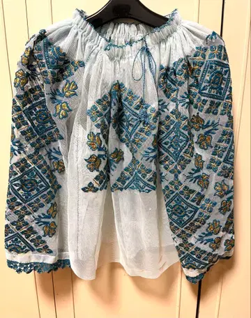 빈티지 동유럽 자수 긴팔 블라우스 민족 의상
