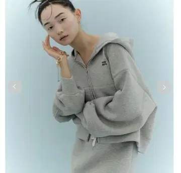 택 포함 새상품 FURFUR 로고 자수 후디 그레이
