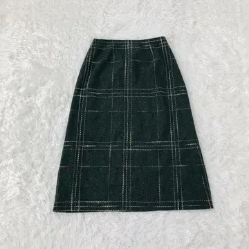 타이트 스커트 롱 기장 기모 안감 포함 가을/겨울 그레이 스티치 백 지퍼