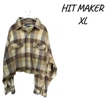 HIT MAKER 체크 무늬 긴팔 셔츠 XL 남녀 공용