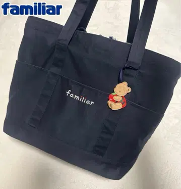 컨디션 최상 파밀리아 마더백 빨간색 체크 무늬 곰